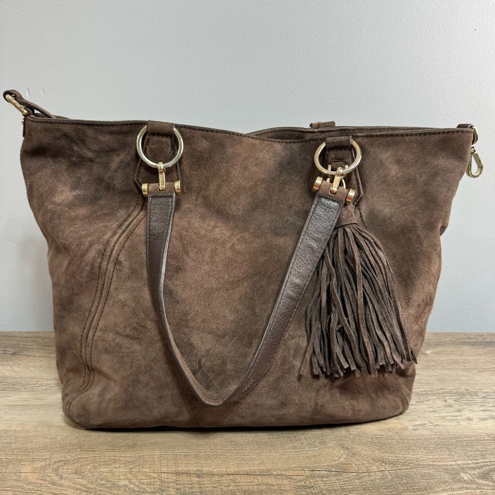 Michael Kors Women’s Suede Handbag Large Fringe Detail